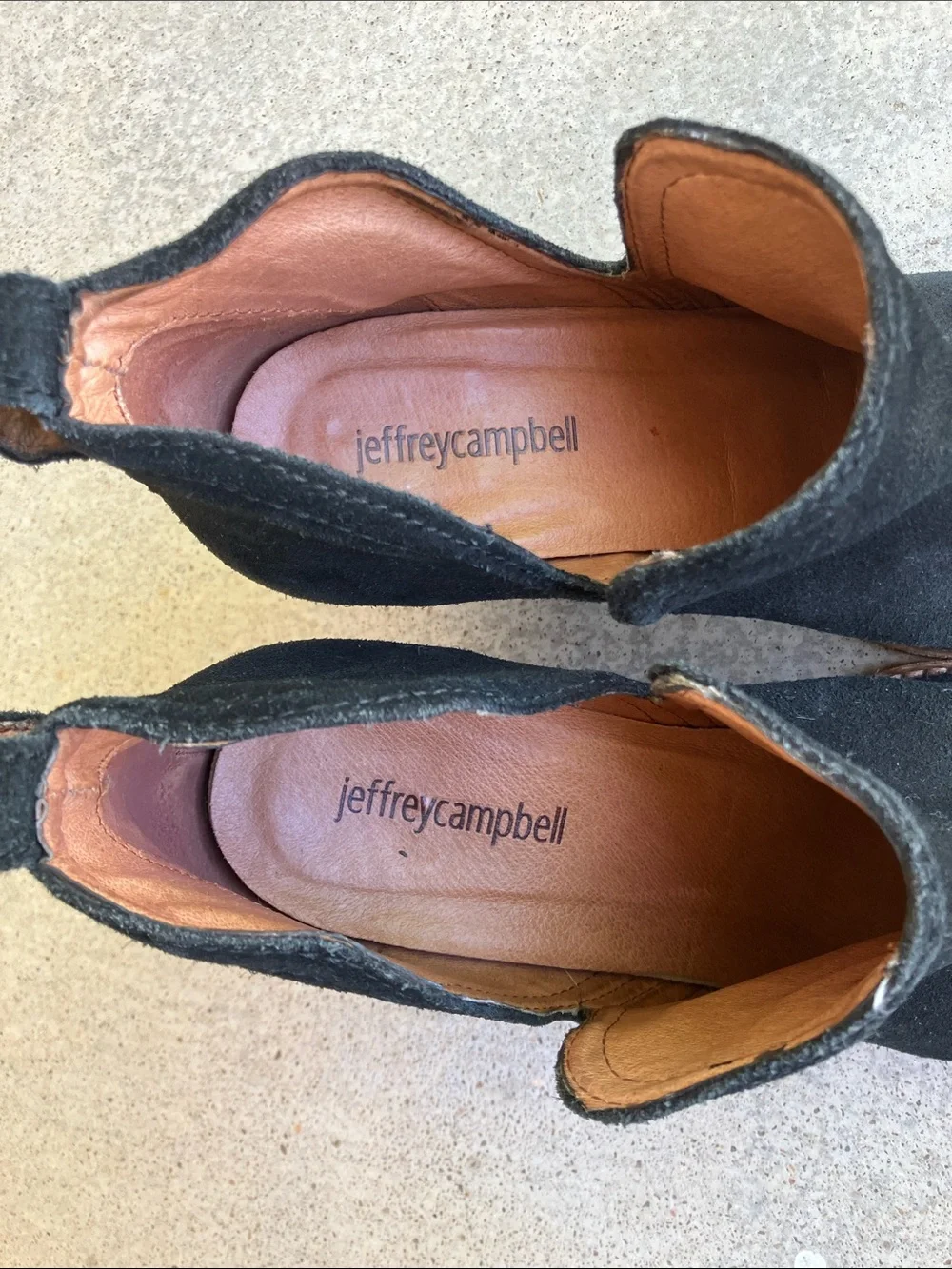 Jeffrey Campbell Black Suede Leather Booties, 9